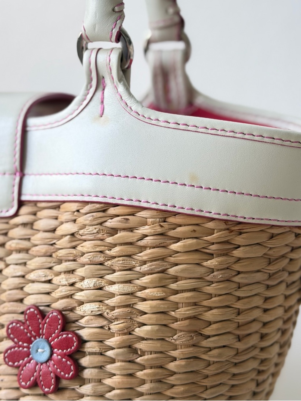 Y2K Coach Soho Straw Floral Basket Tote - Picture 16 of 16